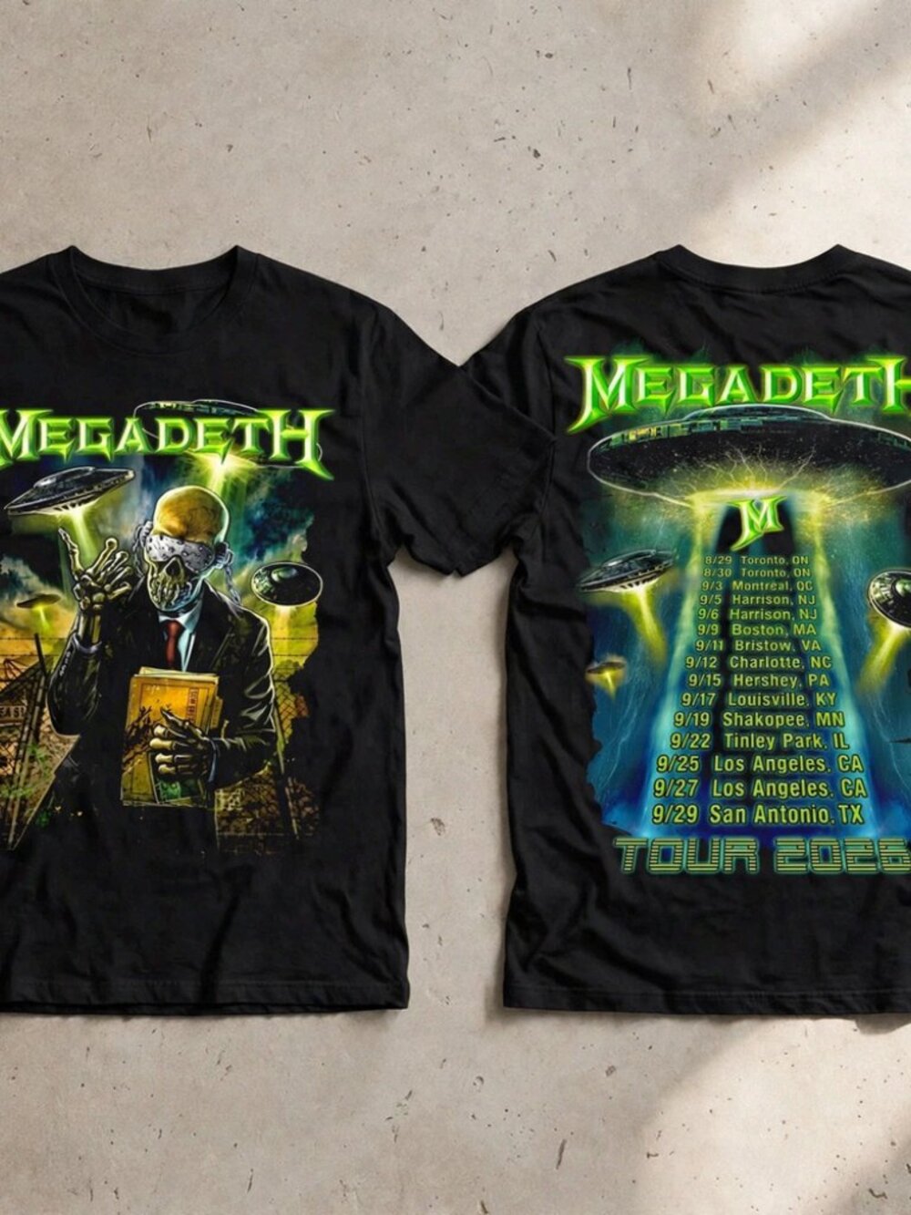Megadeth North American Tour 2026 Black T-Shirt S-4XL